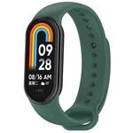 For Xiaomi Smart Band 9 / 9 NFC Metal Connector Solid Color Silicone Watch Band(Dark Green)