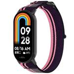 For Xiaomi Smart Band 9 Loop Nylon Hook and Loop Fastener Watch Band(Pink+Purple)