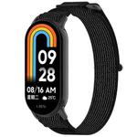 For Xiaomi Smart Band 9 Loop Nylon Hook and Loop Fastener Watch Band(Black+Gray)