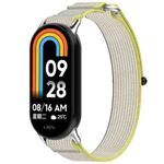 For Xiaomi Smart Band 9 Loop Nylon Hook and Loop Fastener Watch Band(Yellow+Gray)