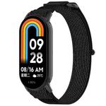 For Xiaomi Smart Band 9 NFC Loop Nylon Hook and Loop Fastener Watch Band(Black+Gray)