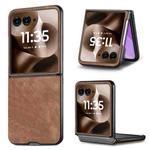 For Motorola Razr 60 Ultra Vintage Leather PC Back Cover Phone Case(Brown)