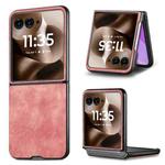 For Motorola Razr 60 Ultra Vintage Leather PC Back Cover Phone Case(Pink)