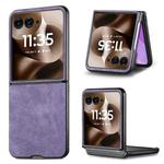 For Motorola Razr 60 Ultra Vintage Leather PC Back Cover Phone Case(Purple)