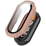 For Xiaomi Smart Band 9 PC + Tempered Film Integrated Armour Surface Watch Protective Case(Sakura Pink)