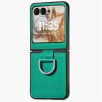 For Motorola Razr 50 Litchi Texture Leather Ring Fold Phone Case(Green)