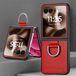 For Motorola Razr 60 Litchi Texture Leather Ring Fold Phone Case(Red)
