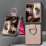 For Motorola Razr 60 Ultra Litchi Texture Leather Ring Fold Phone Case(Gray)