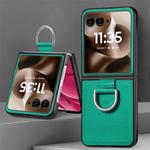 For Motorola Razr 60 Ultra Litchi Texture Leather Ring Fold Phone Case(Green)