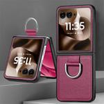 For Motorola Razr 60 Ultra Litchi Texture Leather Ring Fold Phone Case(Purple)