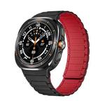 For Samsung Galaxy Watch Ultra 47mm Black Connector I-shaped Magnetic Silicone Watch Band(Black Red)