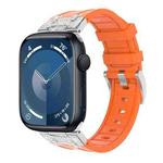 For Apple Watch Series 9 45mm Diamond Starry Sky Silicone Watch Band(Orange)