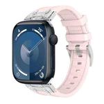 For Apple Watch Series 9 45mm Diamond Starry Sky Silicone Watch Band(Pink)