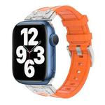 For Apple Watch Series 7 45mm Diamond Starry Sky Silicone Watch Band(Orange)