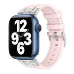 For Apple Watch Series 7 45mm Diamond Starry Sky Silicone Watch Band(Pink)