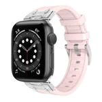 For Apple Watch Series 6 44mm Diamond Starry Sky Silicone Watch Band(Pink)