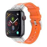 For Apple Watch Series 4 44mm Diamond Starry Sky Silicone Watch Band(Orange)