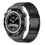 For Huawei Watch Ultimate / Buds 22mm Double Lock Buckle Turtle Titanium Steel Watch Band(Black)