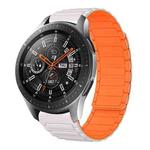 For Samsung Galaxy Watch 46mm 22mm I-shaped Magnetic Silicone Watch Band(Starlight+Orange)