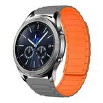 For Samsung Galaxy Gear S3 Classic 22mm I-shaped Magnetic Silicone Watch Band(Gray+Orange)