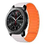 For Samsung Galaxy Gear S3 Frontier 22mm I-shaped Magnetic Silicone Watch Band(Starlight+Orange)