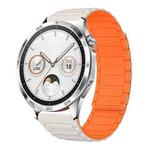 For Huawei Watch GT4 46mm 22mm I-shaped Magnetic Silicone Watch Band(Starlight+Orange)