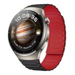 For Huawei Watch 4 22mm I-shaped Magnetic Silicone Watch Band(Black+Red)