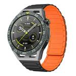 For Huawei Watch GT 3 SE 22mm I-shaped Magnetic Silicone Watch Band(Black+Orange)