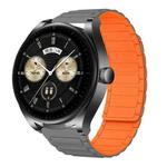 For Huawei Watch Buds 22mm I-shaped Magnetic Silicone Watch Band(Gray+Orange)