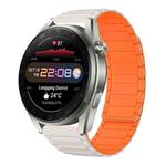 For Huawei Watch 3 Pro New 22mm I-shaped Magnetic Silicone Watch Band(Starlight+Orange)