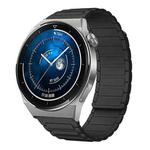 For Huawei Watch GT 3 Pro 46mm 22mm I-shaped Magnetic Silicone Watch Band(Black)