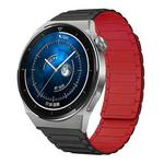 For Huawei Watch GT 3 Pro 46mm 22mm I-shaped Magnetic Silicone Watch Band(Black+Red)