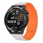 For Huawei Watch GT Runner 22mm I-shaped Magnetic Silicone Watch Band(Starlight+Orange)