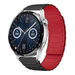 For Huawei Watch GT 3 46mm 22mm I-shaped Magnetic Silicone Watch Band(Black+Red)