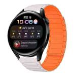 For Huawei Watch 3 22mm I-shaped Magnetic Silicone Watch Band(Starlight+Orange)