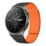 For Huawei Watch GT2 Pro 22mm I-shaped Magnetic Silicone Watch Band(Black+Orange)