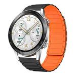 For Honor Watch GS 3i 22mm I-shaped Magnetic Silicone Watch Band(Black+Orange)