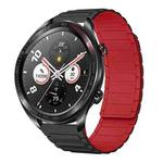For Honor Watch Dream 22mm I-shaped Magnetic Silicone Watch Band(Black+Red)