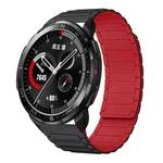 For Honor Watch GS Pro 22mm I-shaped Magnetic Silicone Watch Band(Black+Red)