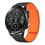 For Honor Magic Watch 2 46mm 22mm I-shaped Magnetic Silicone Watch Band(Black+Orange)