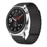 For Amazfit Watch GTR 4 22mm I-shaped Magnetic Silicone Watch Band(Black)