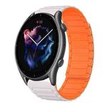 For Amazfit Watch GTR 3 22mm I-shaped Magnetic Silicone Watch Band(Starlight+Orange)