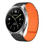 For Xiaomi Watch 2 22mm I-shaped Magnetic Silicone Watch Band(Black+Orange)