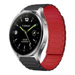 For Xiaomi Watch 2 22mm I-shaped Magnetic Silicone Watch Band(Black+Red)