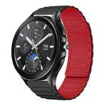 For Xiaomi Watch 2 Pro 22mm I-shaped Magnetic Silicone Watch Band(Black+Red)