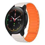 For Xiaomi Watch S1 Pro 22mm I-shaped Magnetic Silicone Watch Band(Starlight+Orange)