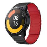 For Xiaomi watch S1 Active 22mm I-shaped Magnetic Silicone Watch Band(Black+Red)