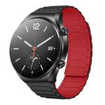 For Xiaomi Watch S1 22mm I-shaped Magnetic Silicone Watch Band(Black+Red)