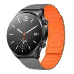 For Xiaomi Watch S1 22mm I-shaped Magnetic Silicone Watch Band(Gray+Orange)