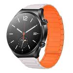 For Xiaomi Watch S1 22mm I-shaped Magnetic Silicone Watch Band(Starlight+Orange)